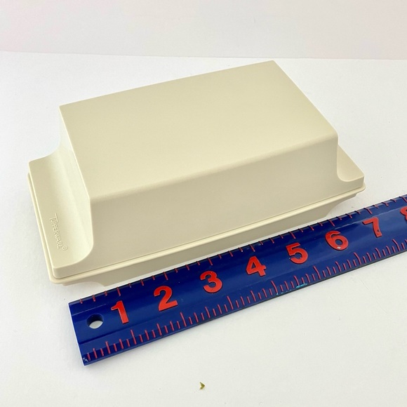 Vintage Tupperware Double 2 Stick BUTTER DISH Container Holder #1512 Almond - Picture 3 of 9